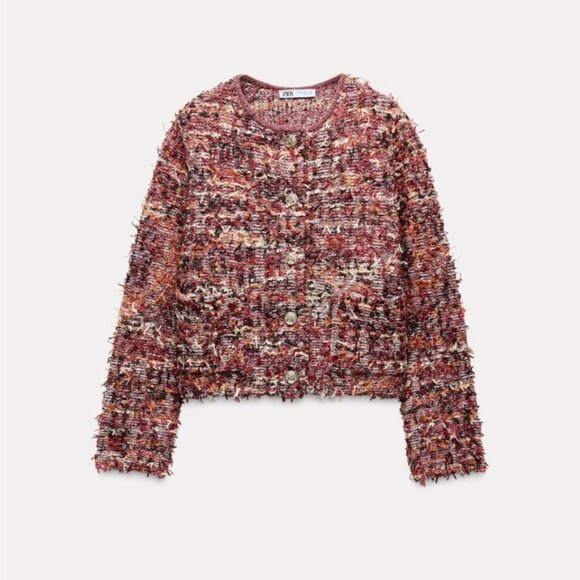 ZARA STRUCTURED KNIT CARDIGAN - Picture 4 of 6